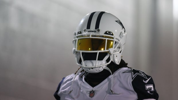 Cowboys cornerback Trevon Diggs before Dallas's 27-13 win over the Titans on Dec. 29, 2022.